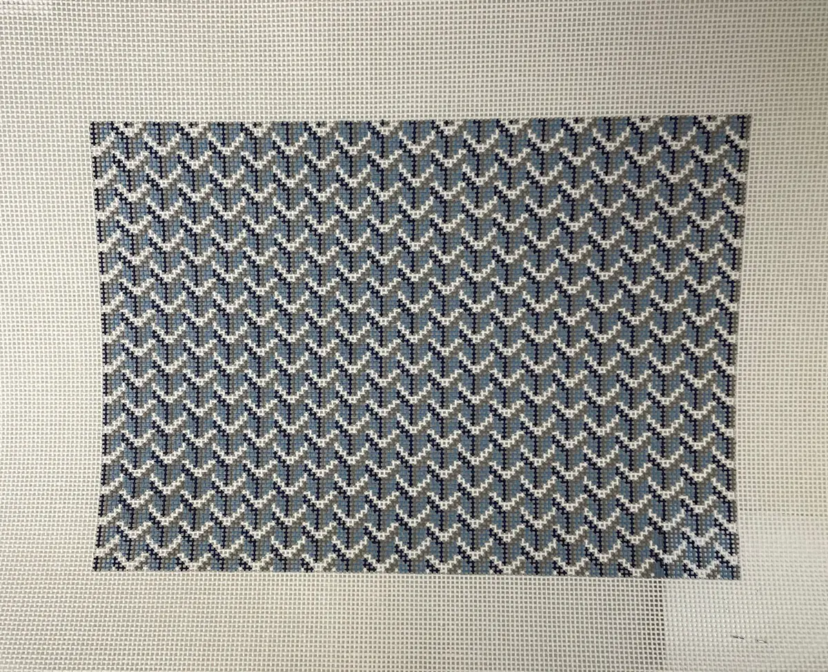 *Anne Fisher Needlepoint Af25b  7X10 'Y' Clutch- Blue 1