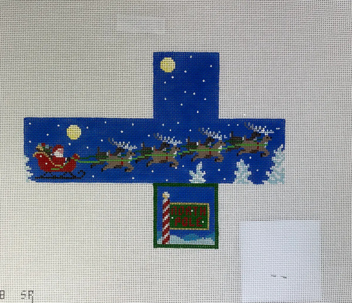 * Susan Roberts Needlepoint 5221-18 Sleigh Flight Cube 1