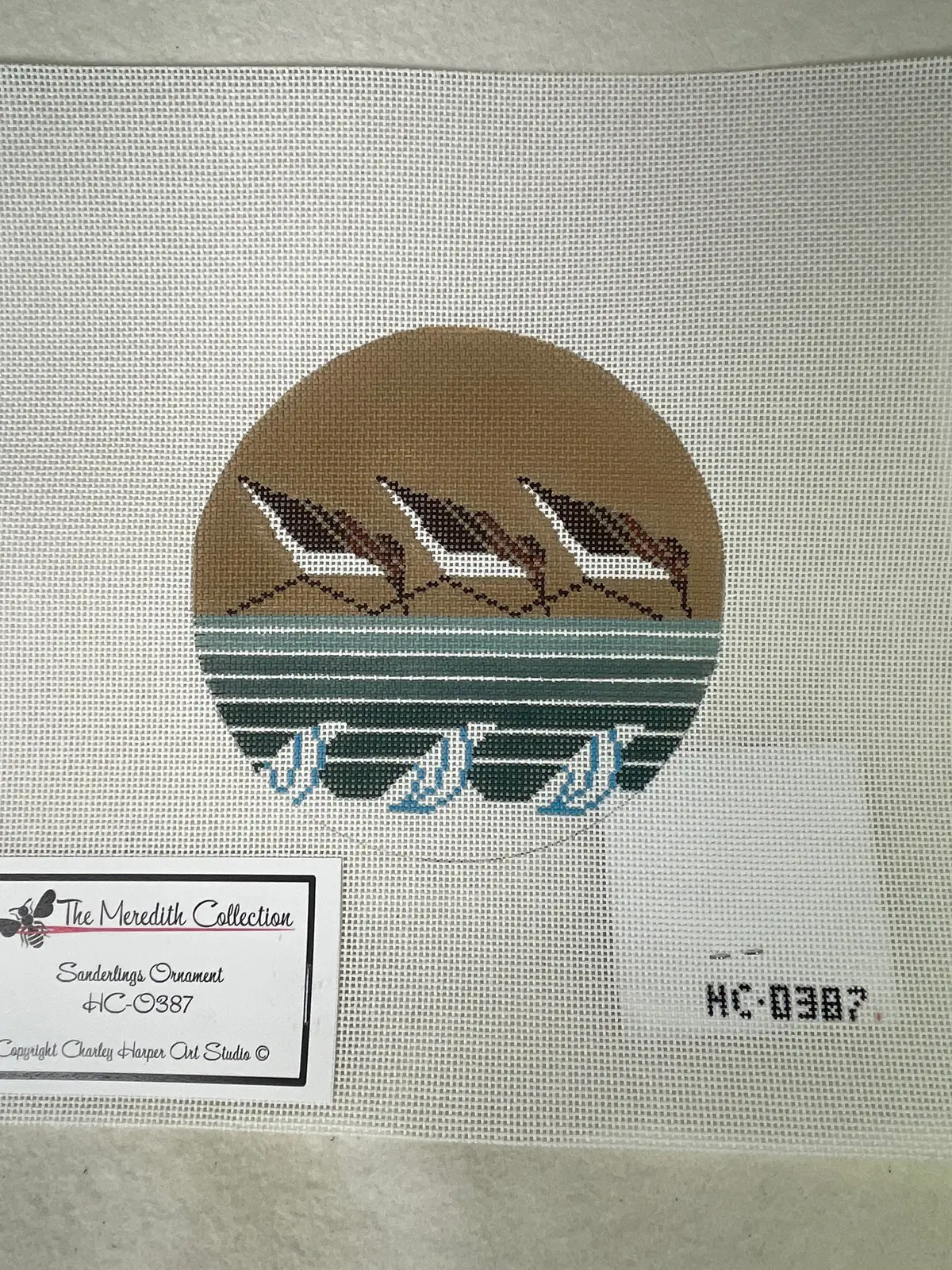* Charley Harper Hco387 Sanderlings Ornament 1