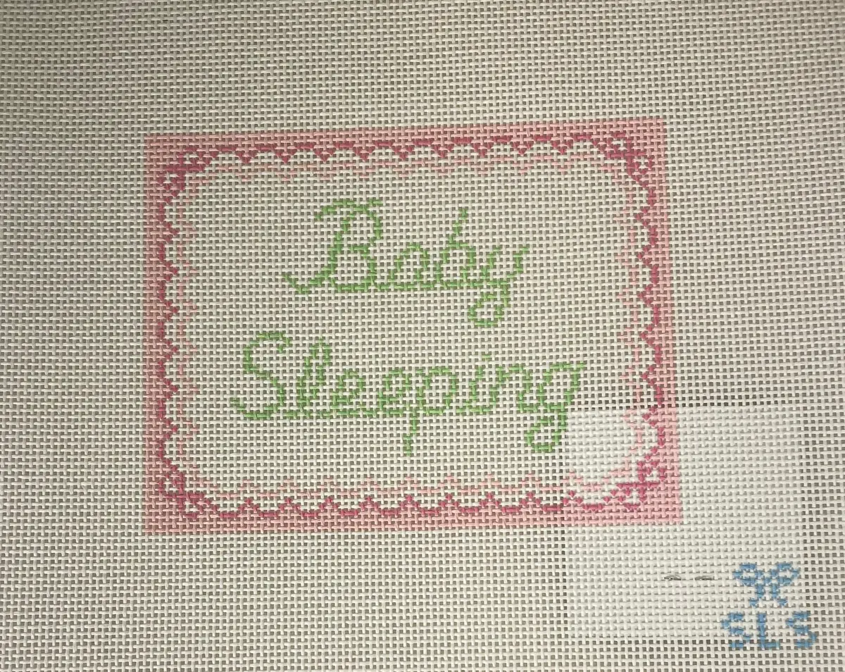 Sls Needlepoint Baby Sleeping- Pink 1