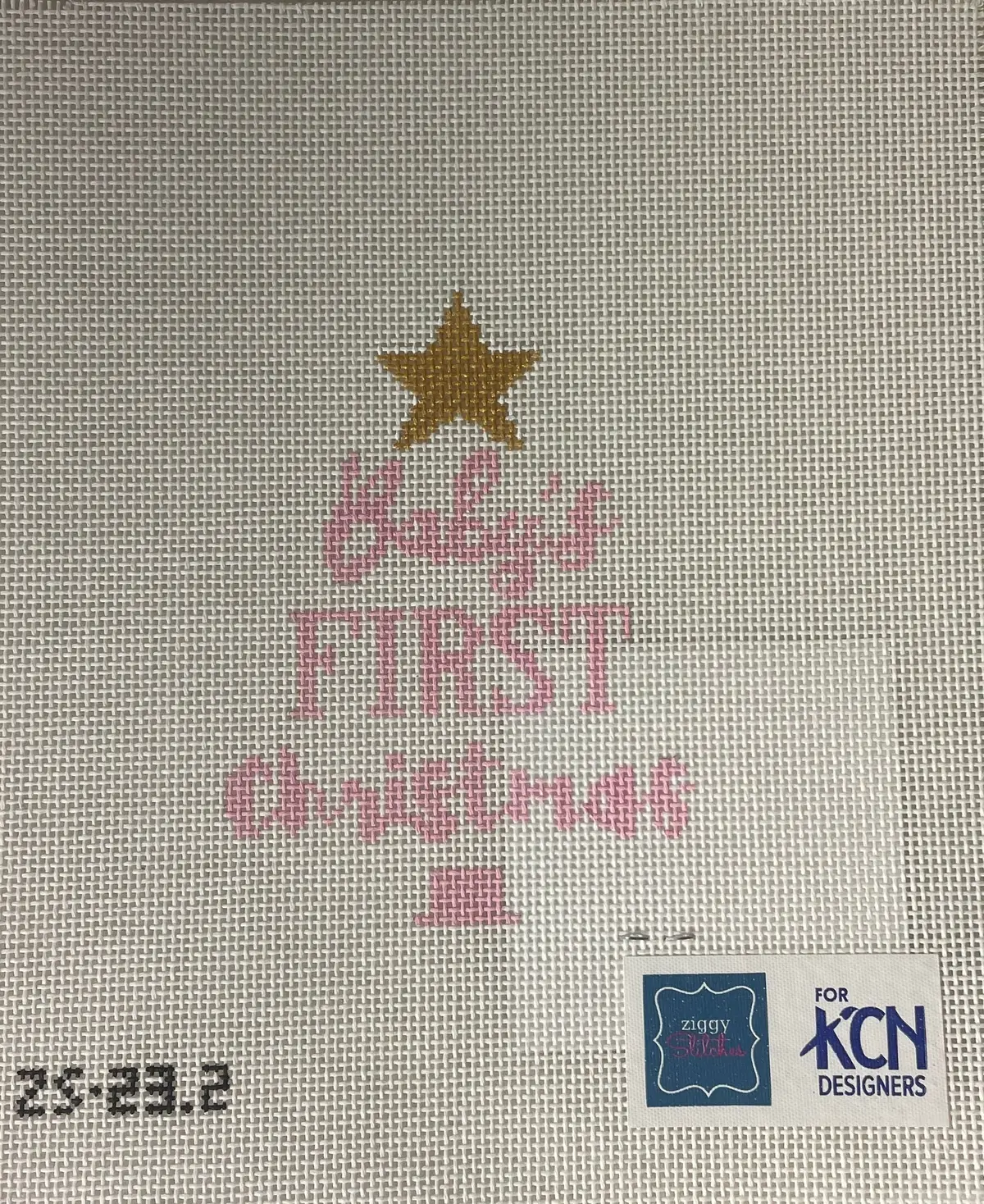 * Ziggy Stitches Zs23-2  Baby's First Christmas Tree- Pink 1