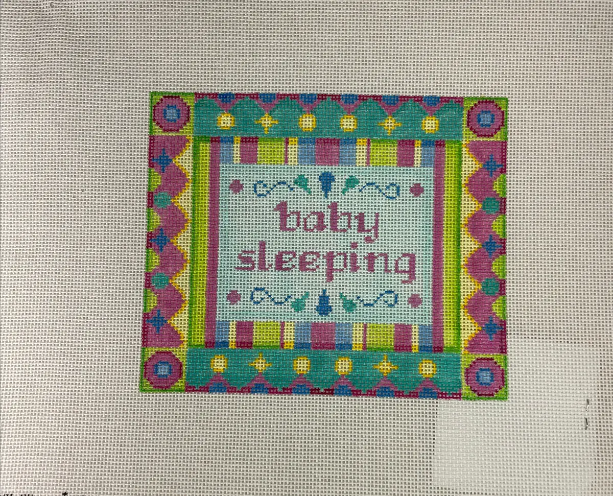 * Burnett & Bradley Bb6042 Baby Sleeping Sign- Pink & Green 1