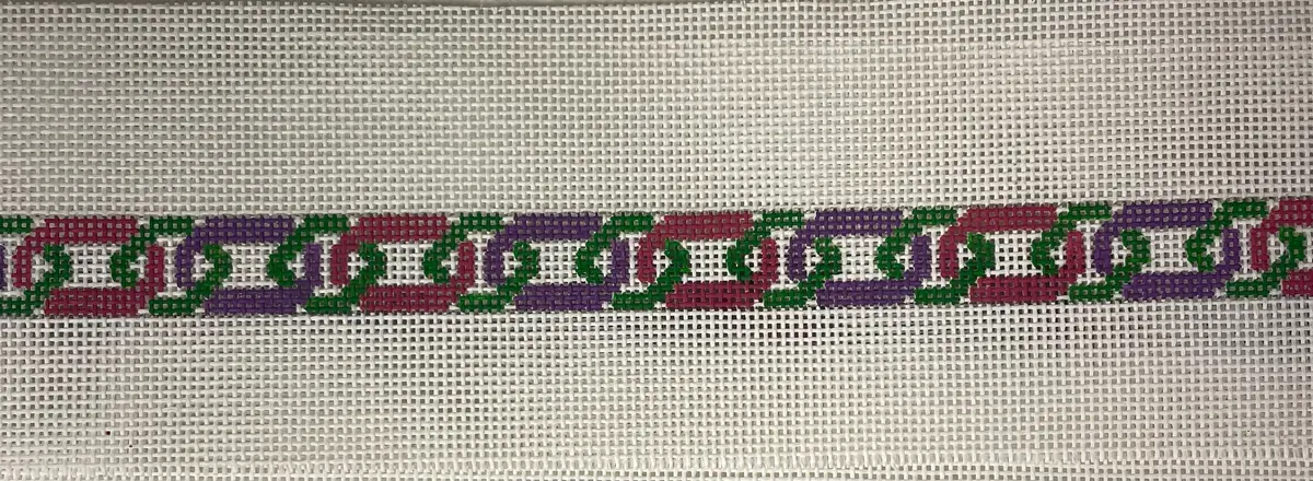 * The Meredith Collection 169A Interlocking Chain Belt- Pink/Green/Purple 1