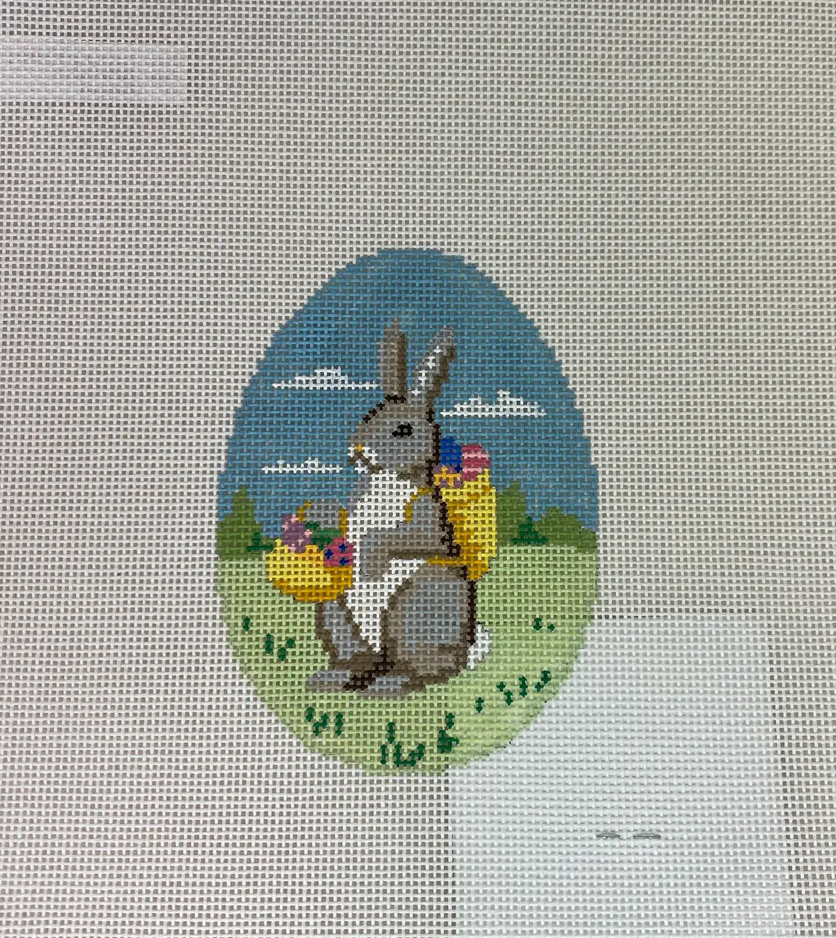 Susan Roberts Needlepoint 443 Rabbit With Egg Basket 1