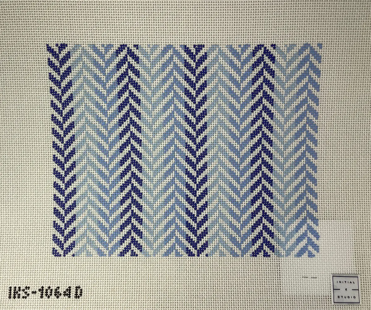 * Initial K Studio 1064D Herringbone Clutch- Blue 1