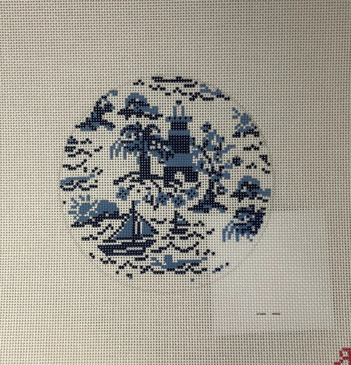 * Rachel Barri X Sct Summer Toile Round- Blue 1