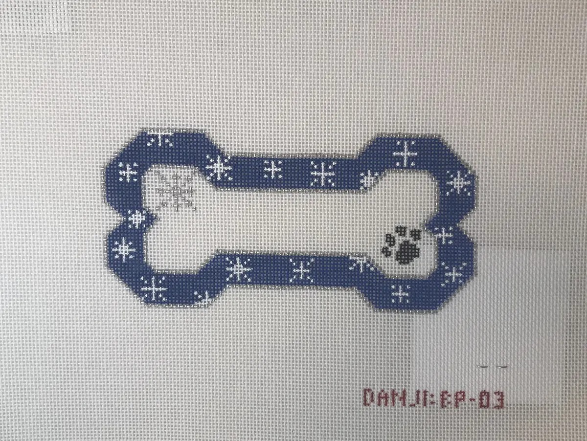 Danji Designs Bp-03 Blue Snowflake Bone Ornament 1