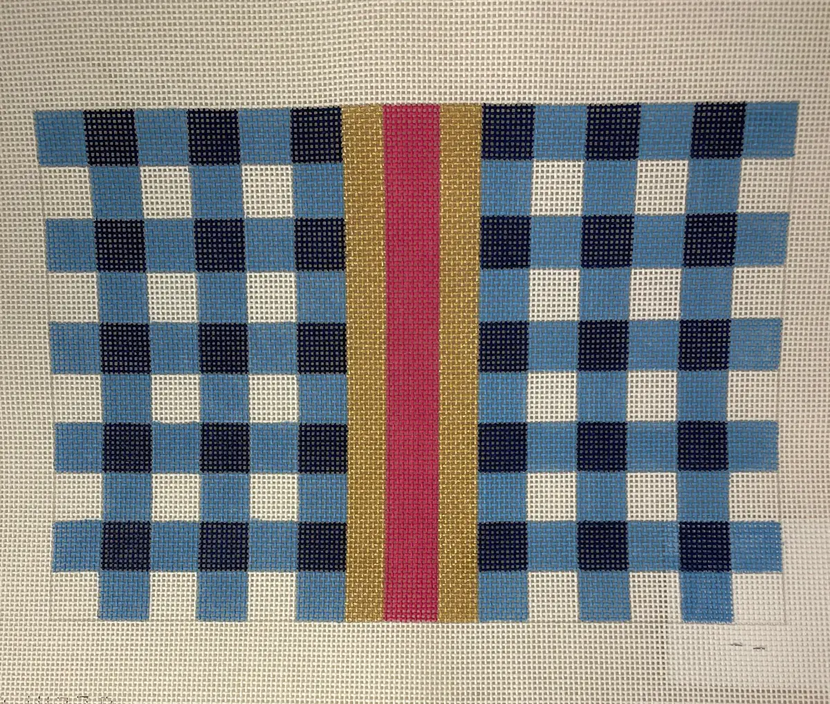 Kcd 4137B Gingham Clutch- Blue 1