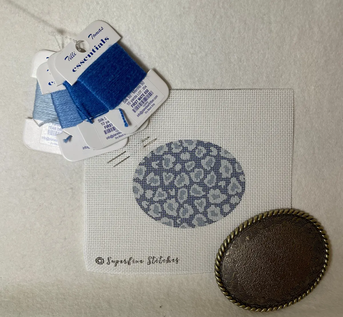 Superfine Stitches Buckle Kit- Blue Leopard 1