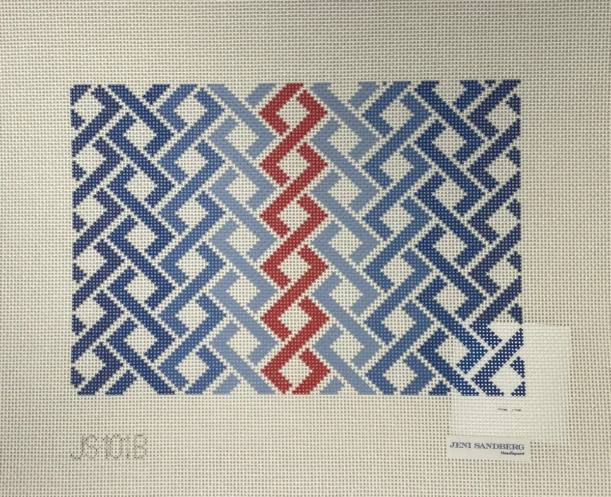 * Jeni Sandberg Js-101B Hicks Clutch- Blue/Red 1