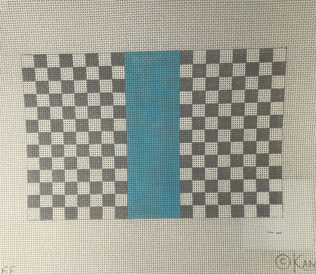 * Kimberly Ann Sf06f Louis Square, Gray/ White- Blue Stripe 1