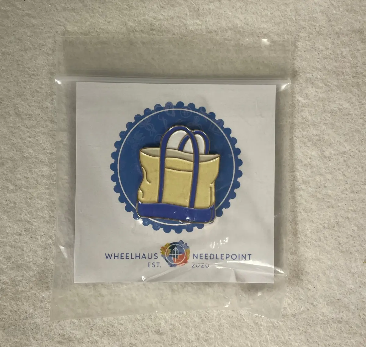 Wheelhaus Needlepoint Periwinkle Boat Tote Needle Minder 1