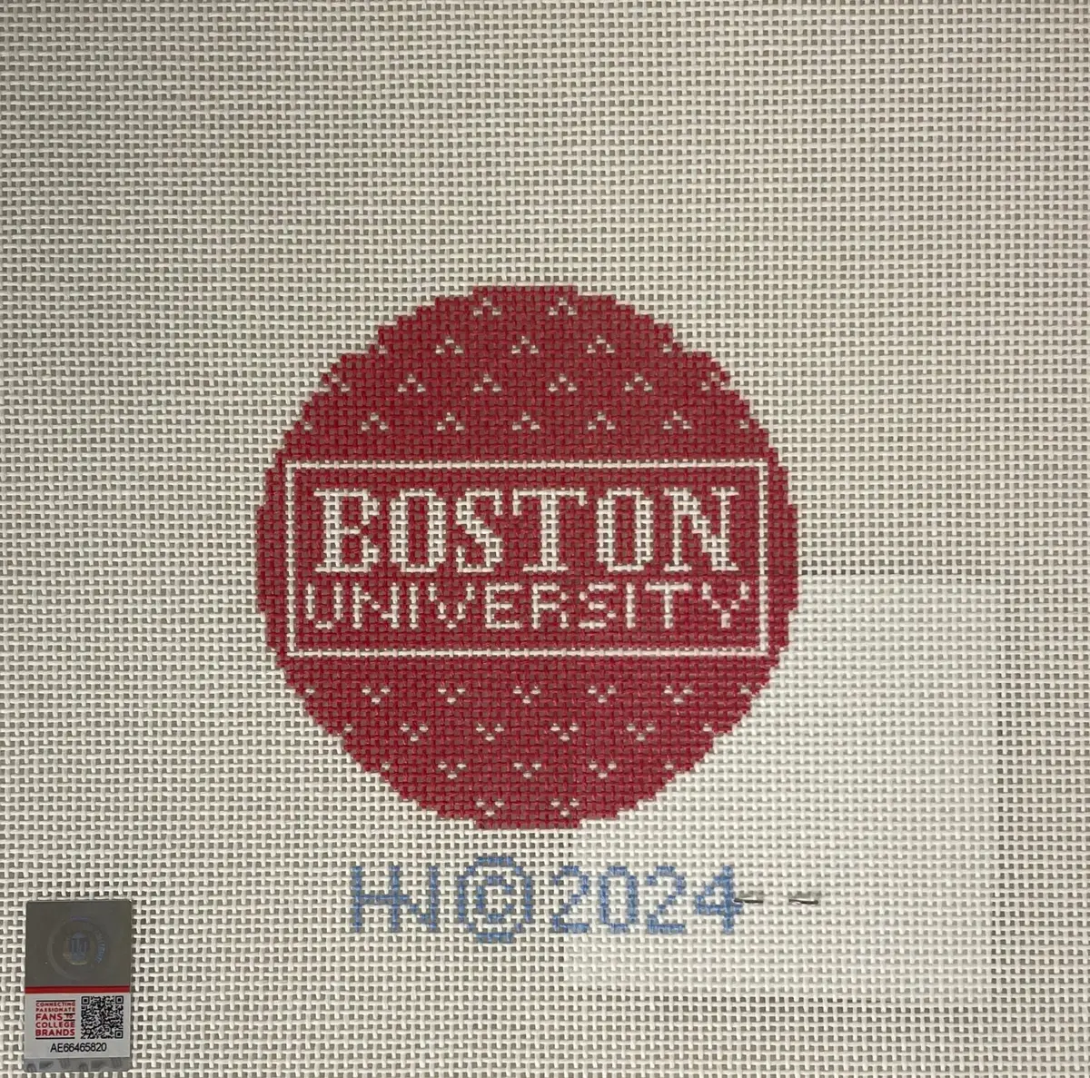 * Hedgehog Needlepoint Boston University Round Collegiate Series 1