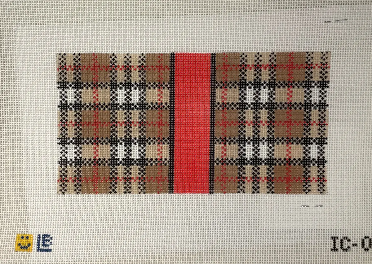 Lauren Bloch Designs Ic03 Brown Plaid 6X3 Insert 1