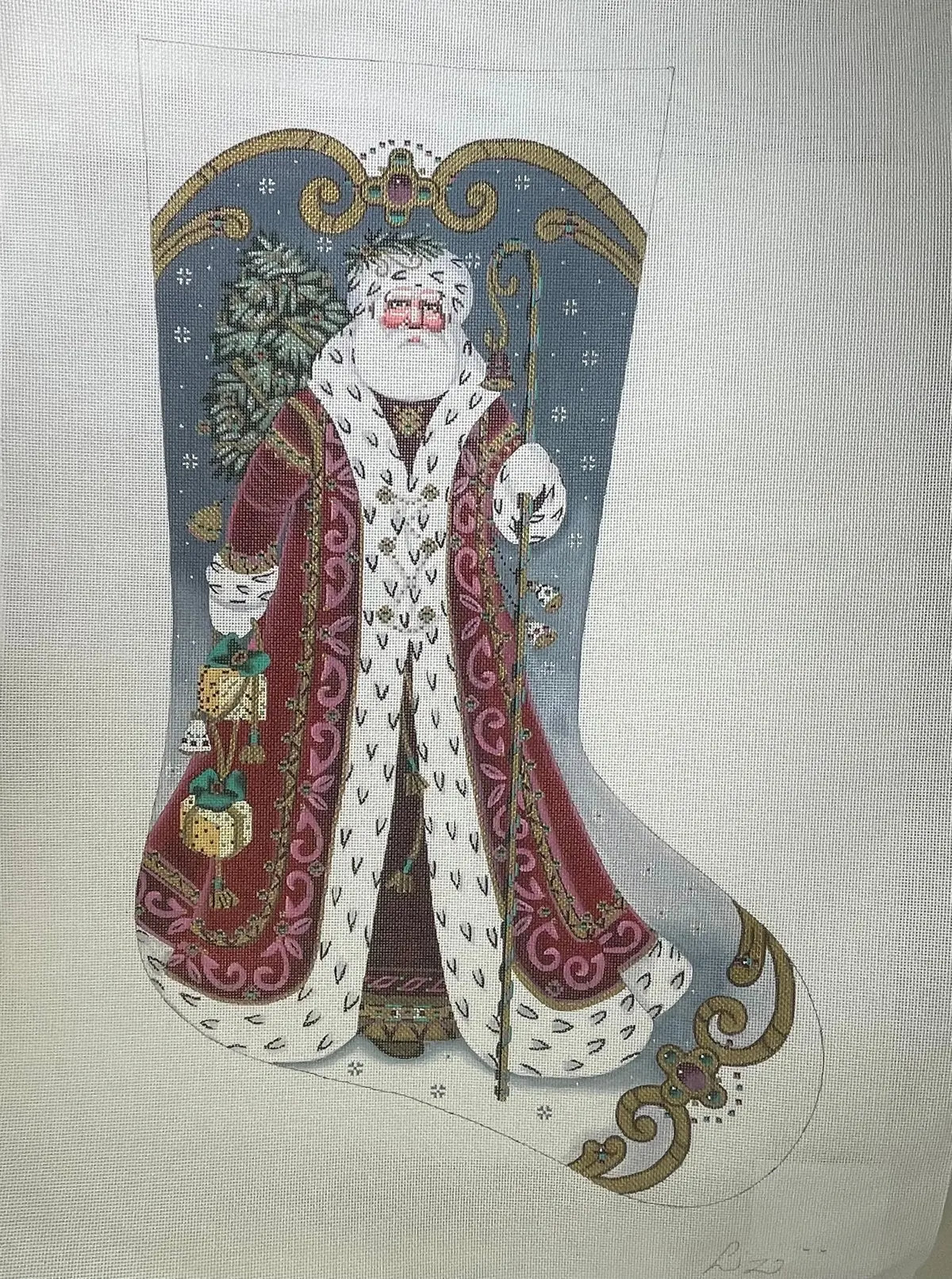 * Liz Goodrick Dillon Ttaxs344 Elegant Santa Stocking- 18M 1