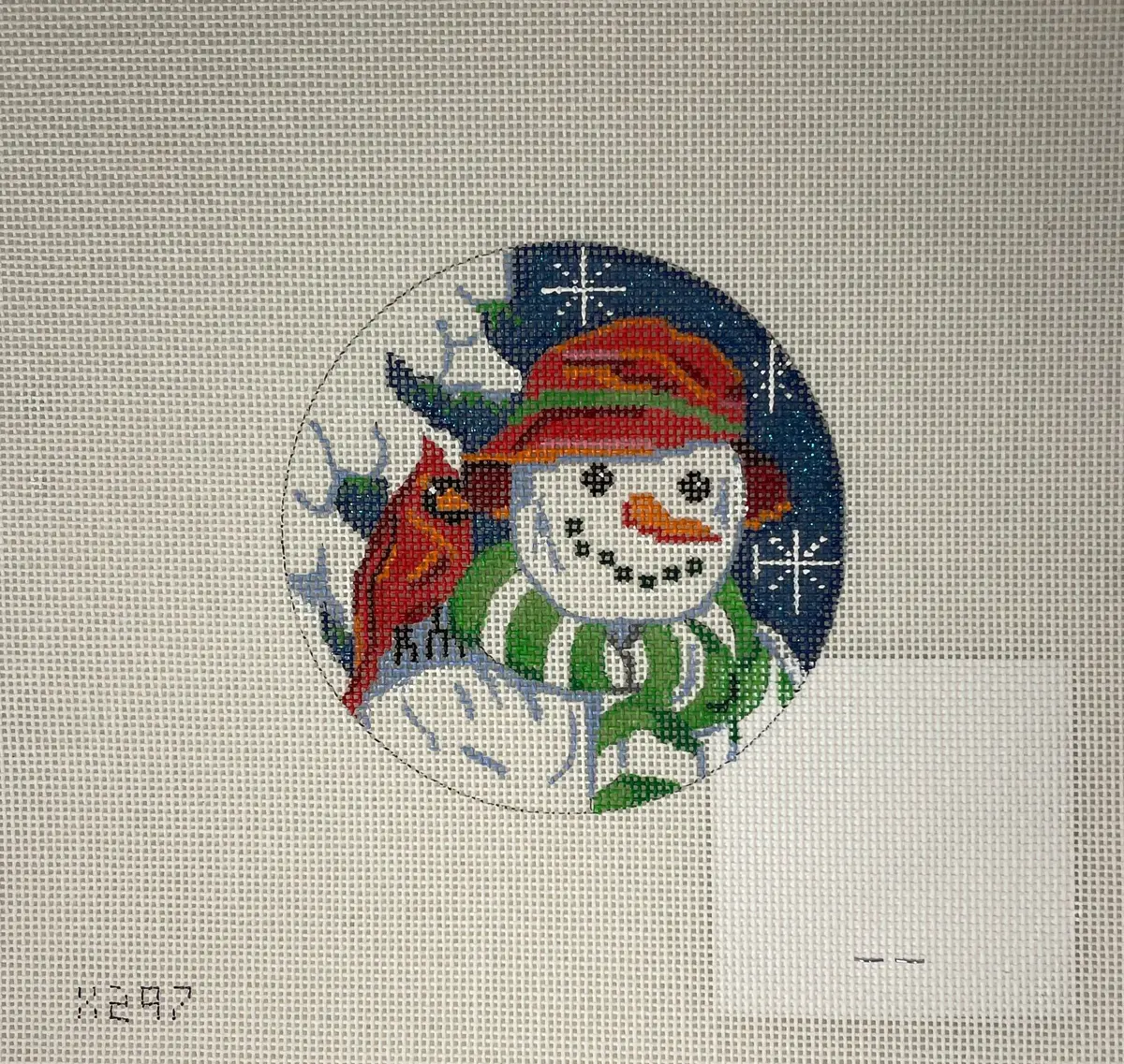 * Alice Peterson X297 Snowman And Cardinal Ornament 1