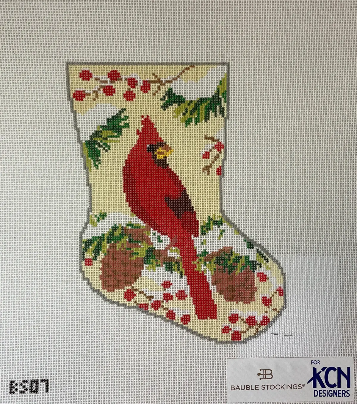 * Bauble Stockings Bs07 Christmas Cardinal Ornament Sized Stocking 1