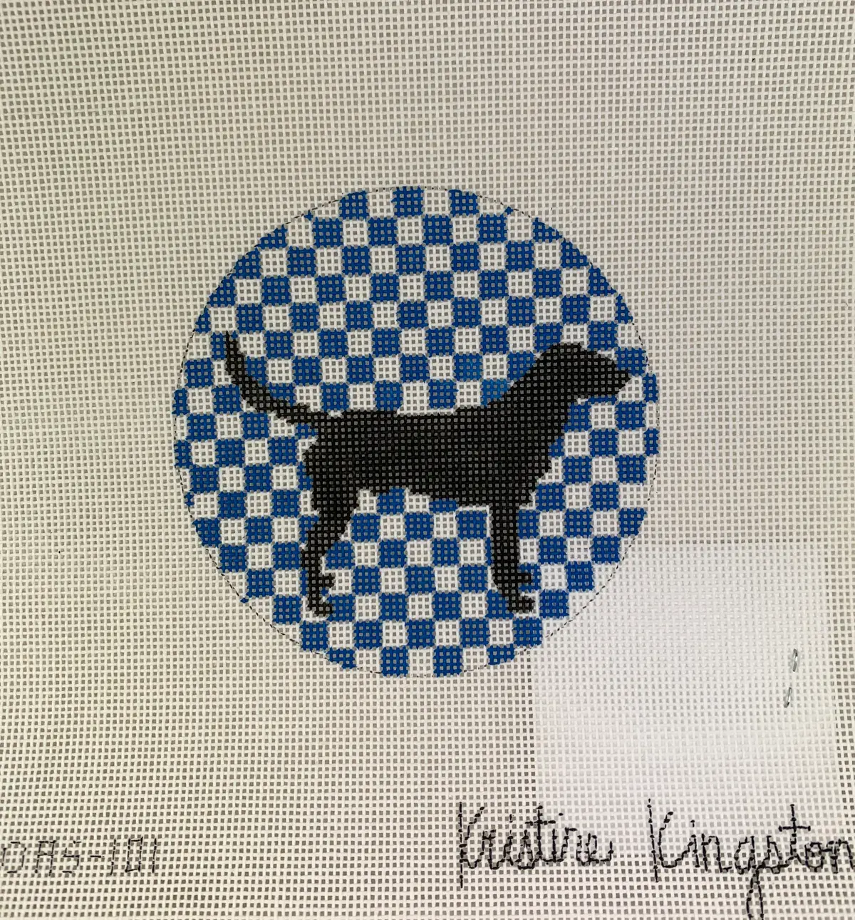 * Kristine Kingston Designs Kknoas-101 Lab On Blue Check 1
