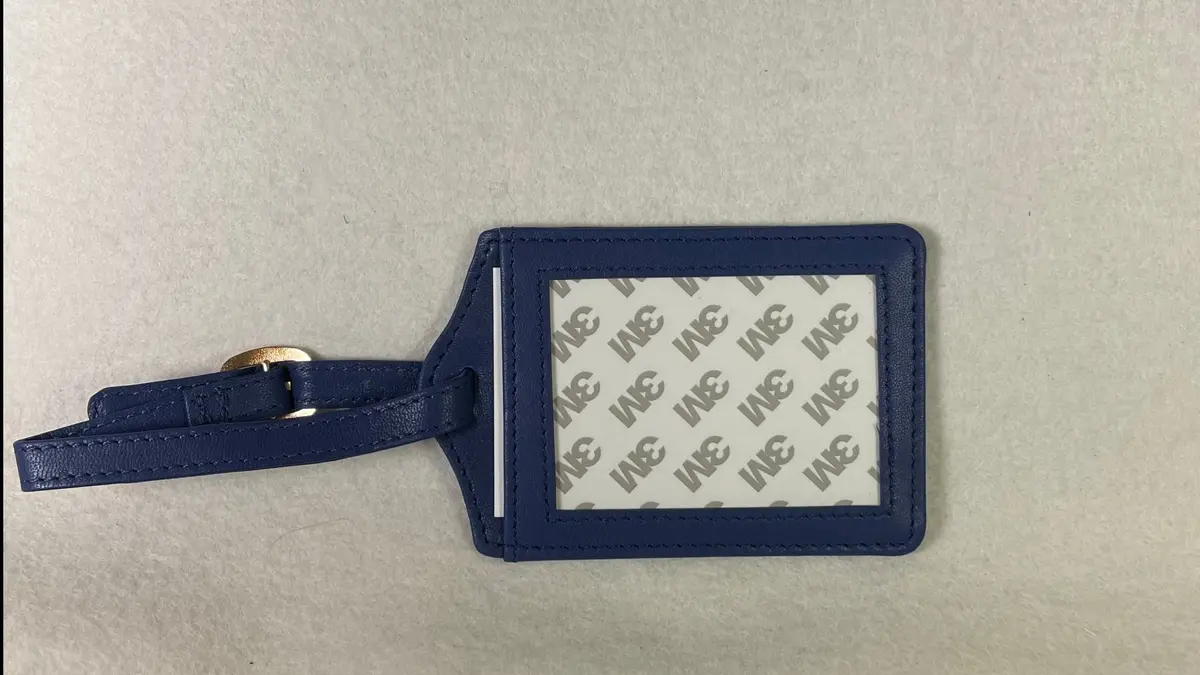 Planet Earth Leather Luggage Tag- Dark Blue 1