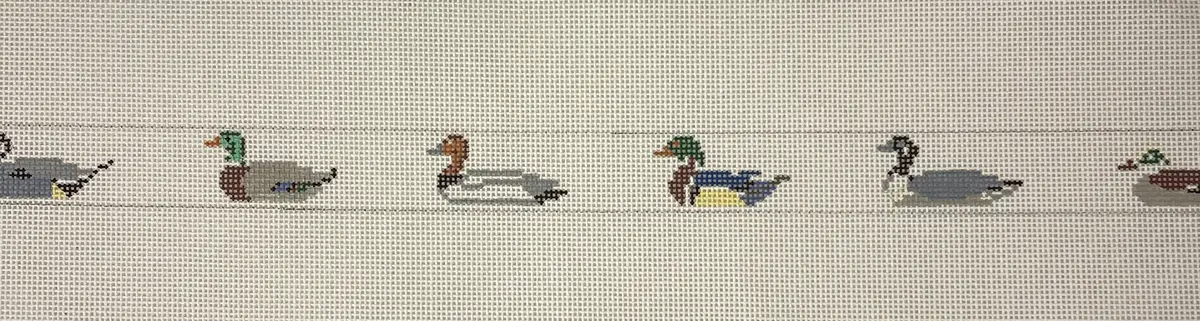 * Susan Roberts Needlepoint 1909 Ducks, Dog Collar- 18M 1