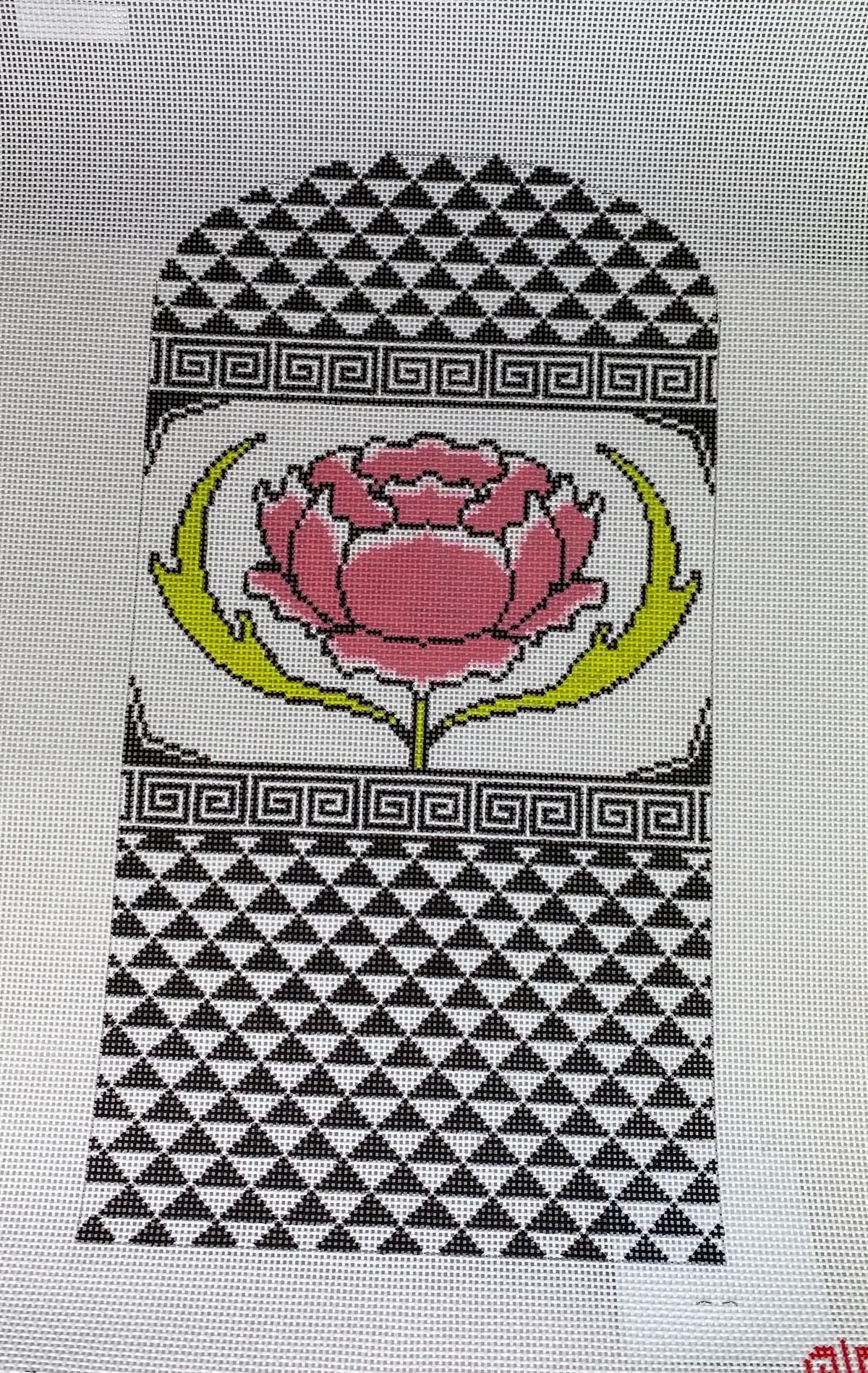 Jenny Henry Psjh 008 Pink Flower With Black And White 1