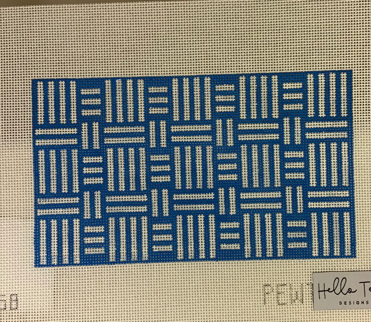 Hello Tess Pp-58 Blue/White Geometric Clutch 1