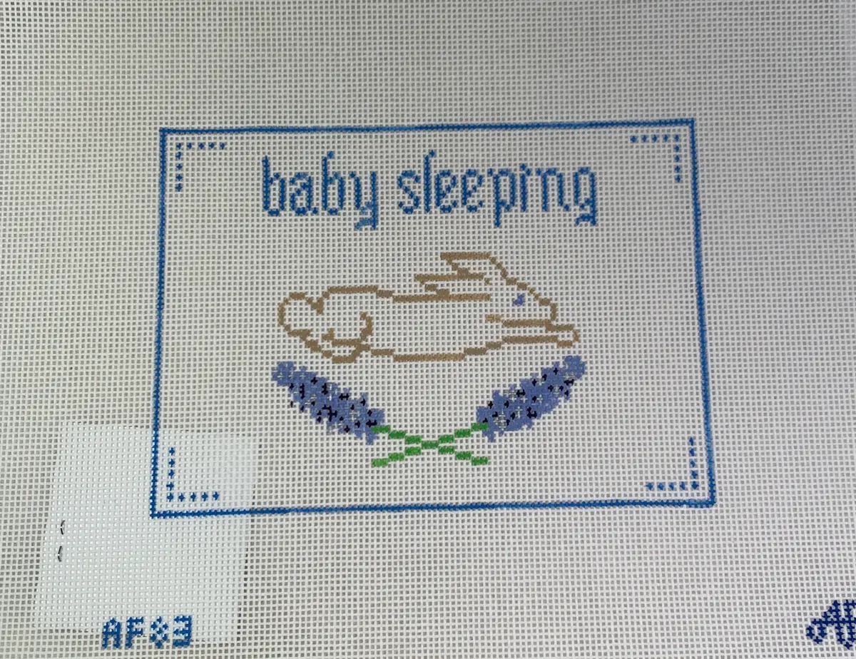 *Anne Fisher Needlepoint Af83 Blue Baby Sleeping 1