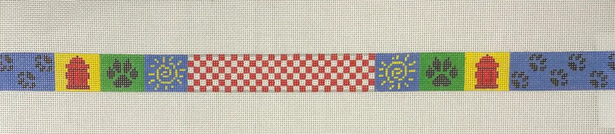 * Susan Roberts Needlepoint Mh1901 Checker And Paws Dog Collar, Primary 1