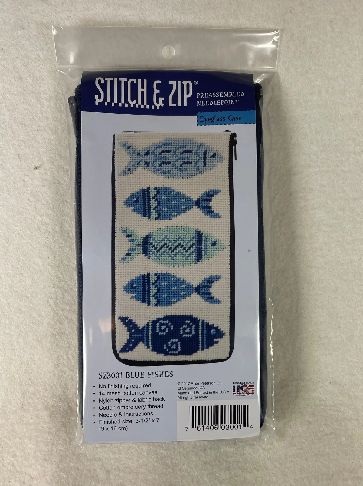 Alice Peterson Sz3001 Blue Fishes Eyeglass Case 1