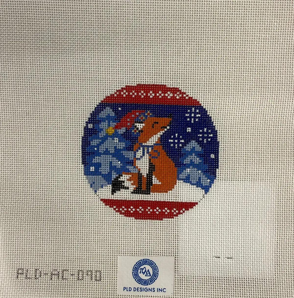 * Abigail Cecile Ac90 Fox In Blues Ornament 1