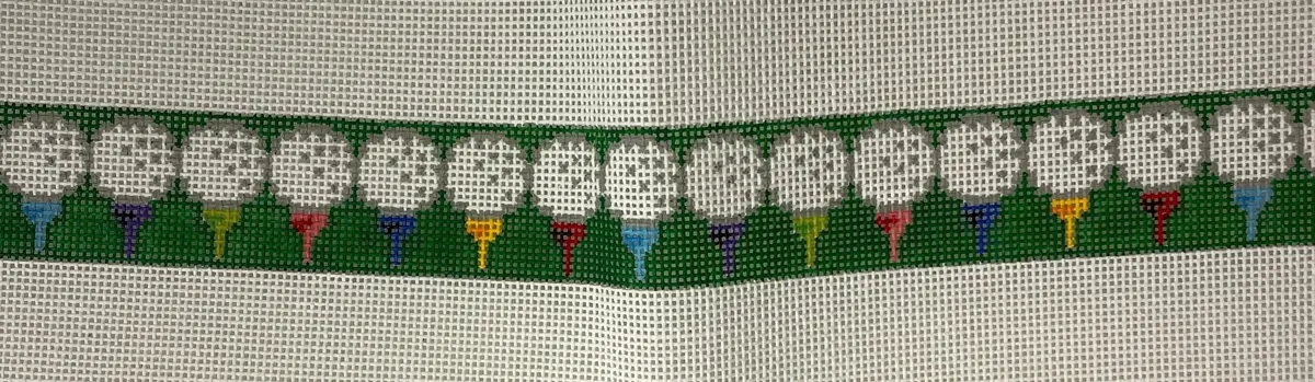 *Elm Tree Needlepoint Designs B475a Golf Balls On Colorful Tee's 1