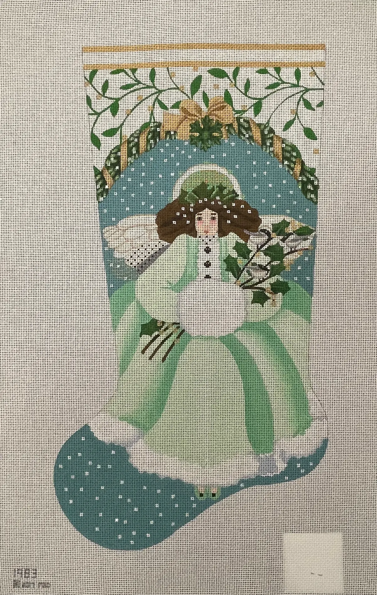 * Melissa Shirley 1983 Wintergreen Angel Stocking- 13M 1