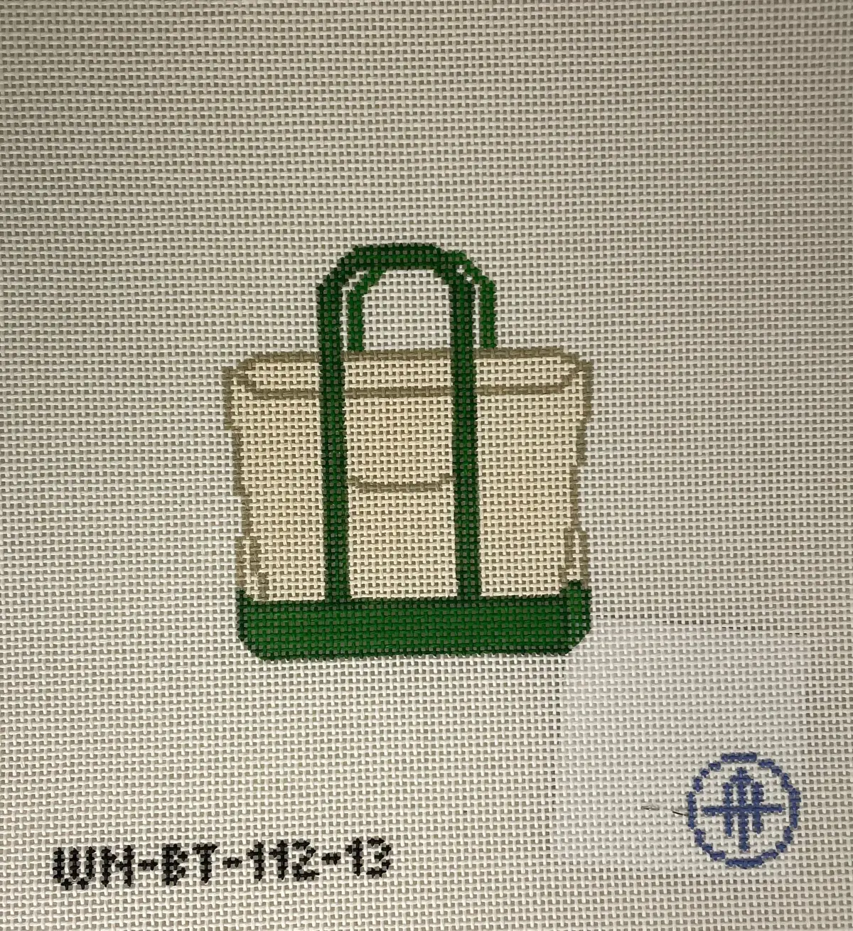 *Wheelhaus Needlepoint Bt112- Green Tote - 13 Mesh 1