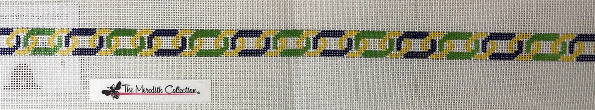 * The Meredith Collection 169 Interlocking Chain Belt- Kelly/Navy/Yellow 1