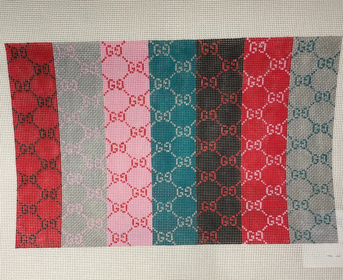 * Kimberly Ann Needlepoint Mbb28 Parisian G's And Stripes-13Ct 1
