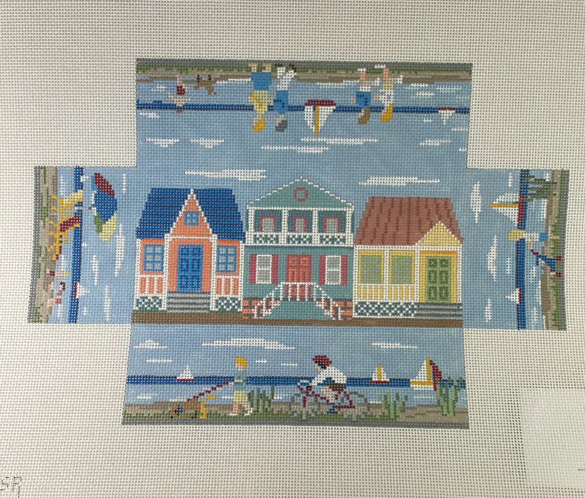 * Susan Roberts Needlepoint 6304 Beach Walk Brick Cover 13M 1
