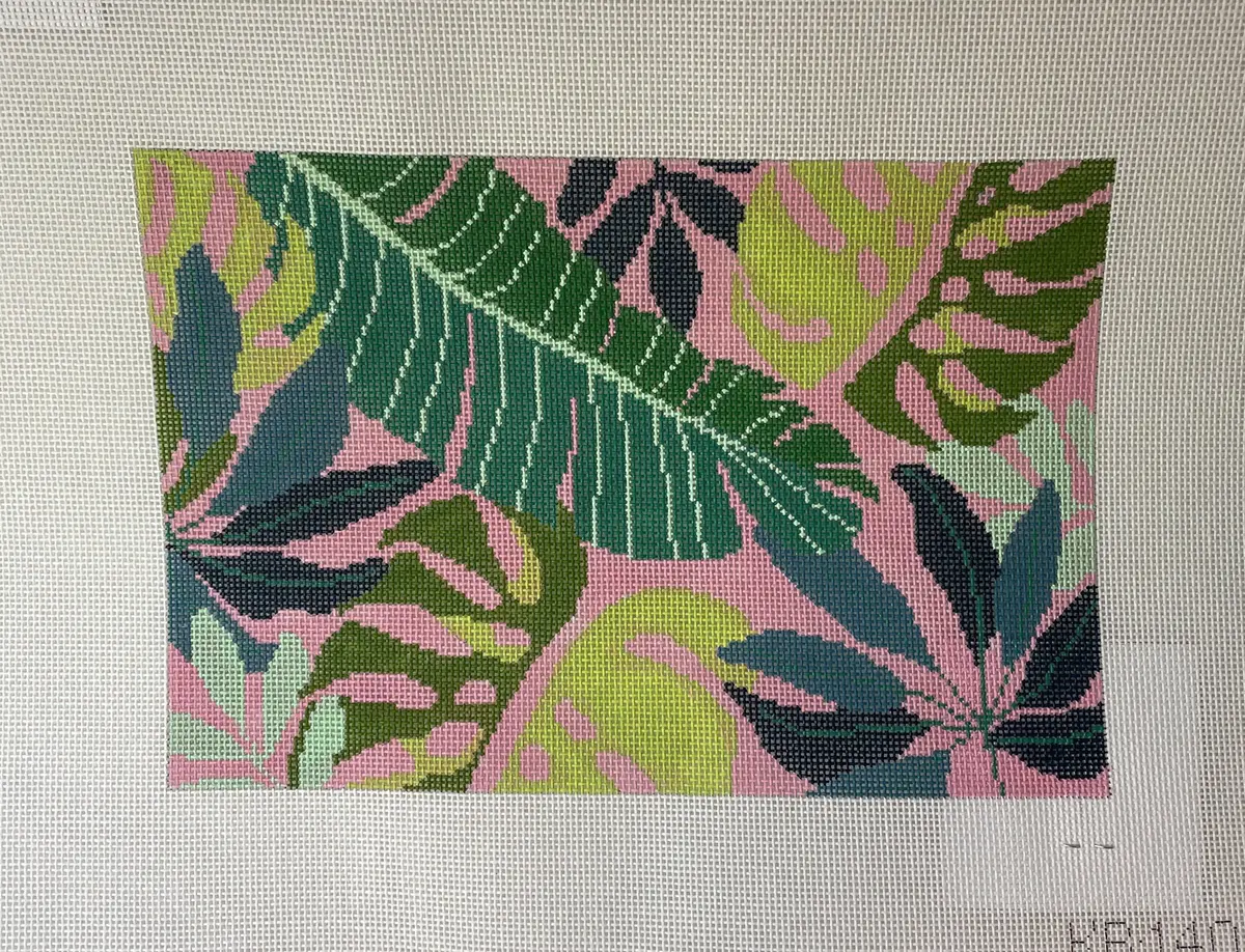 Kirk And Bradley Kb1403 Tropical Leaves Clutch- Pink 1