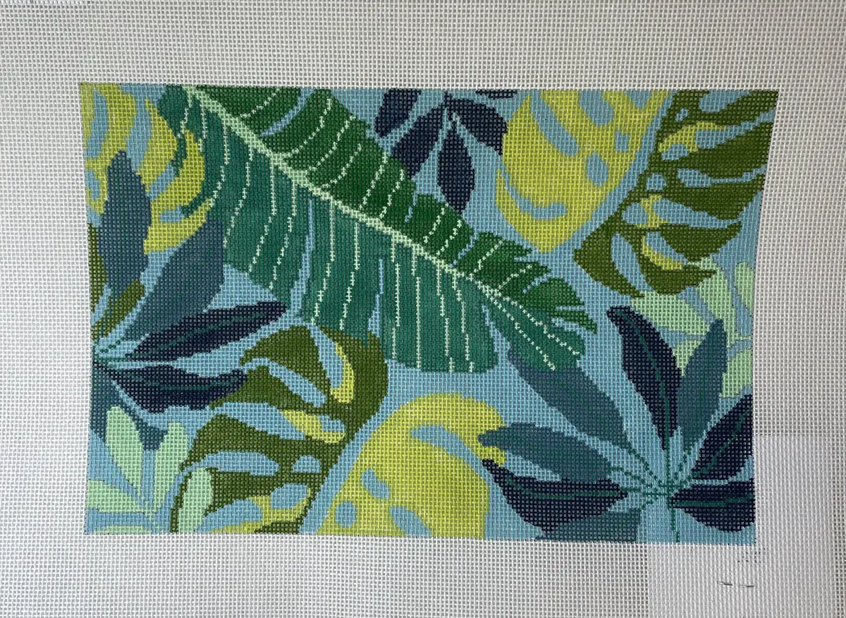 Kirk And Bradley Kb1404 Tropical Leaves Clutch- Blue 1