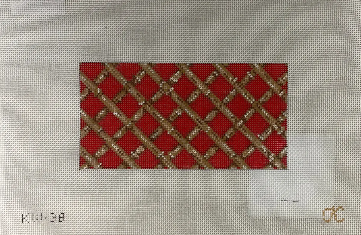 *Kate Woodward Bamboo Trellis Clutch Insert- Red 1