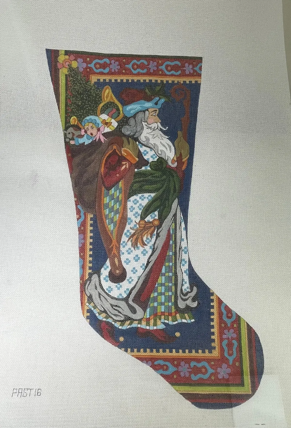 * Peter Ashe / Twisted Stitches Past16 St. Nick And Staff Stocking 1