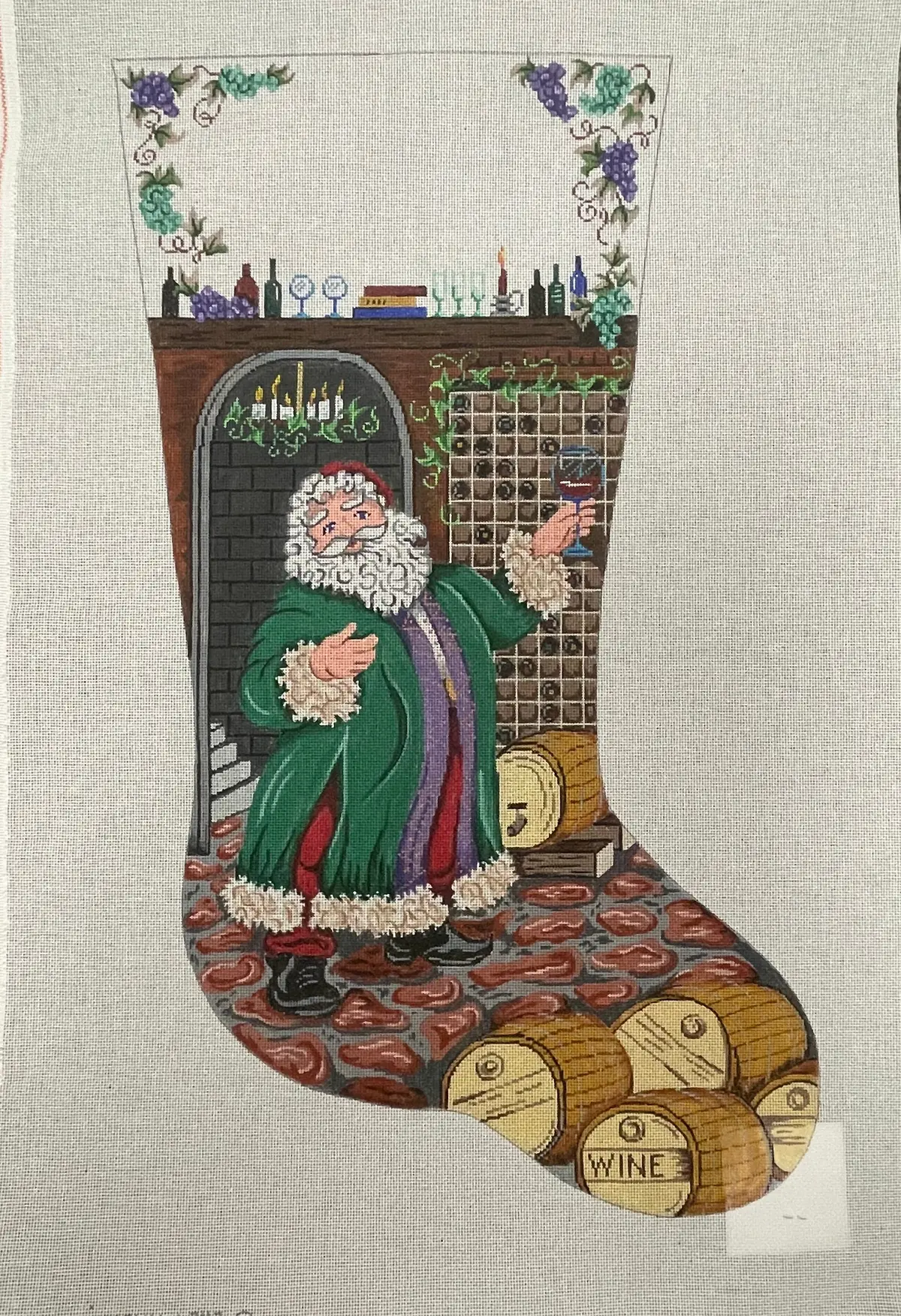 *Sale Patti Mann Designs 247Chr Santa's Wine 1