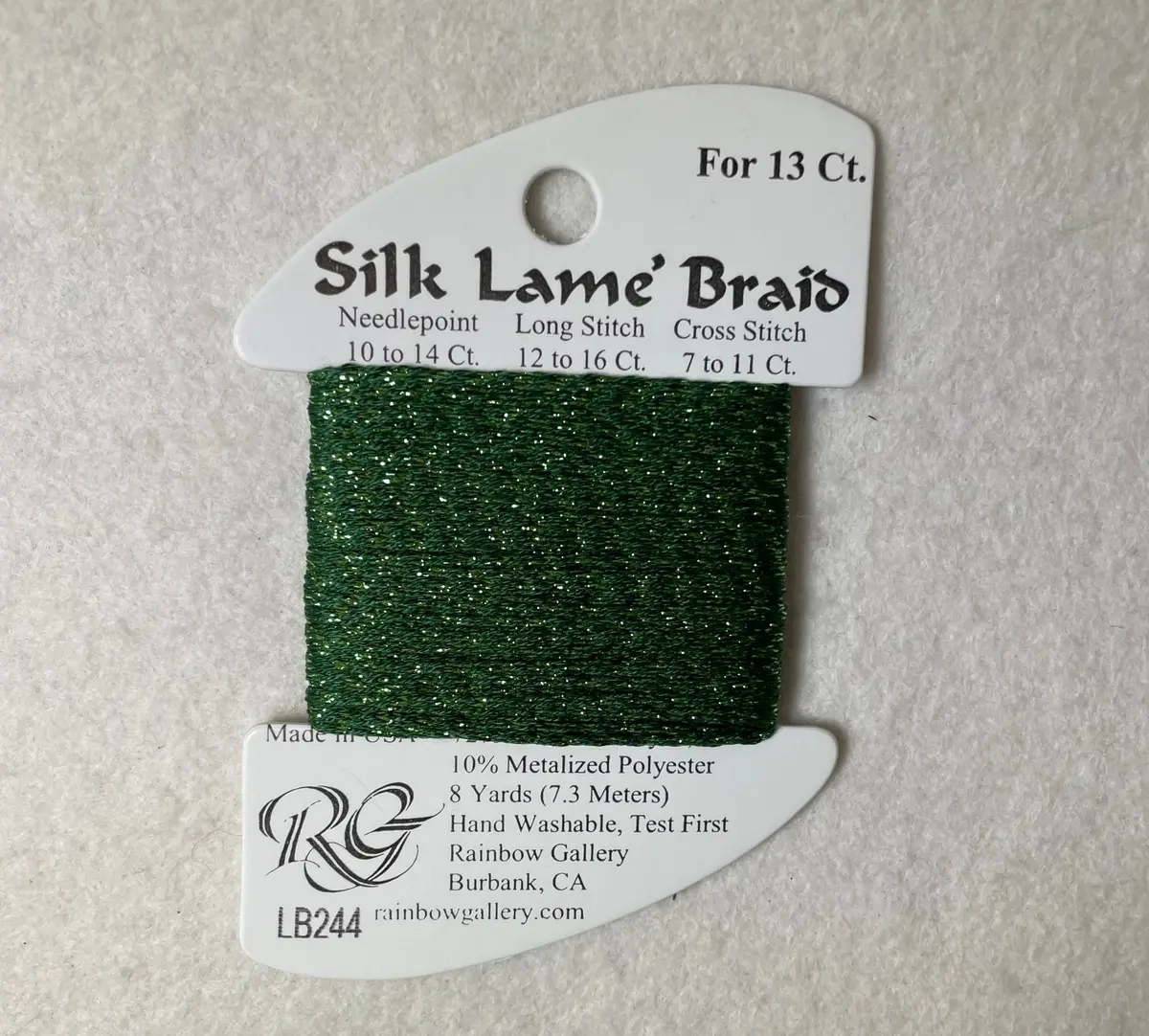 Silk Lame Braid Lb244 Vineyard Green 1