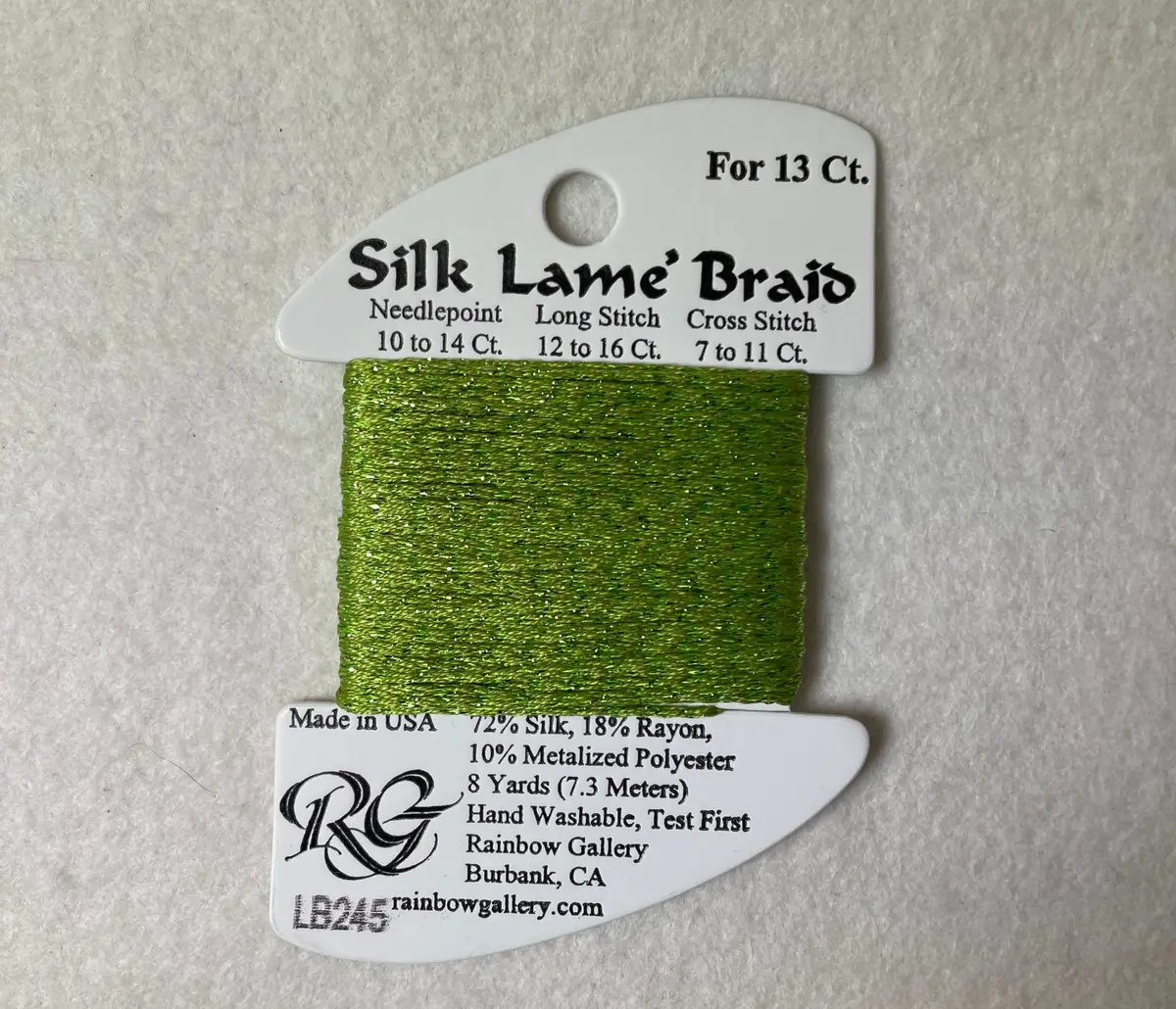 Silk Lame Braid Lb245 Green Banana 1