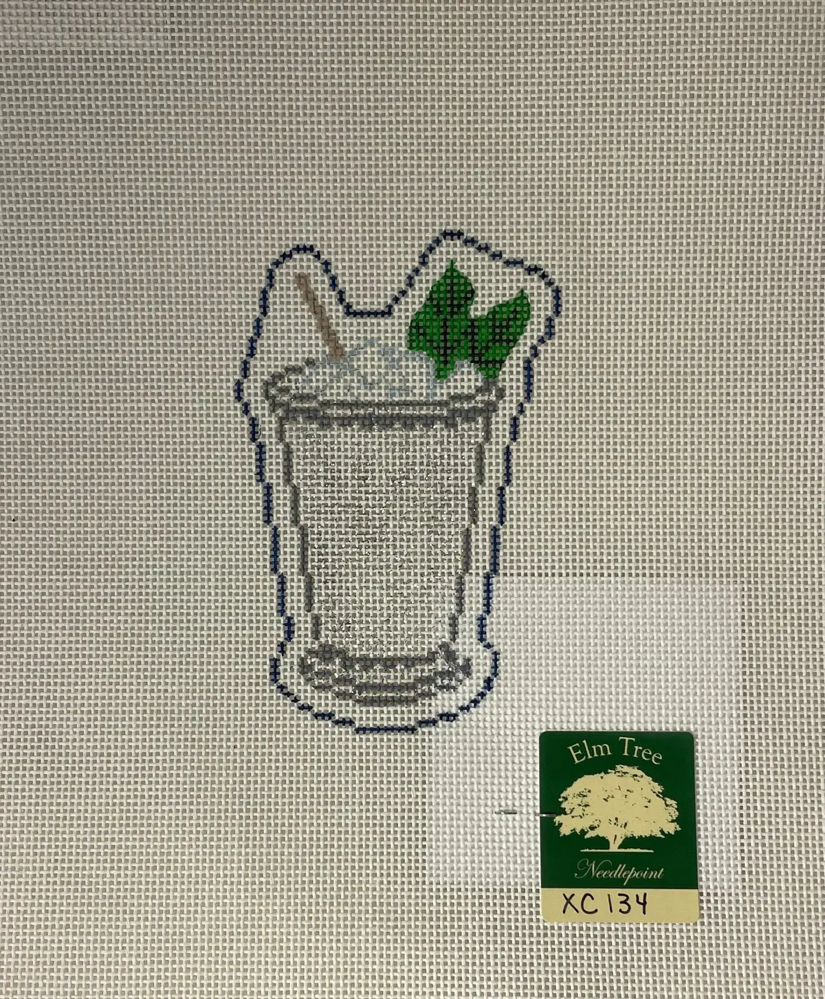 * Elm Tree Needlepoint Xc134 Christmas Mint Julep Cup 1