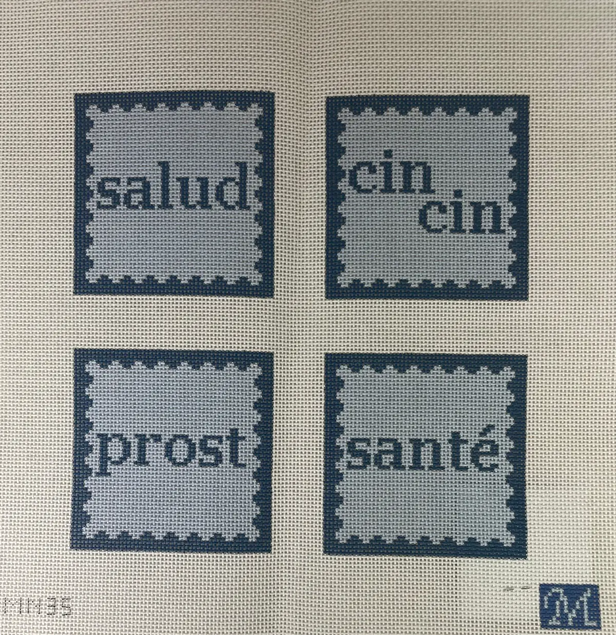*Maura Nolan Designs Cheers Coaster Set- Blue 1