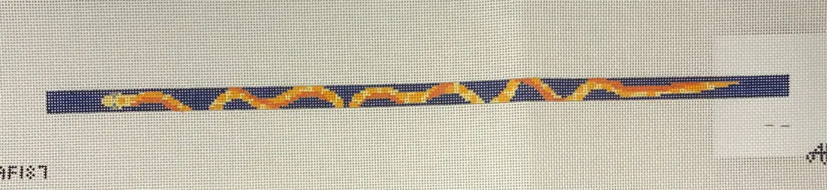 *Anne Fisher Needlepoint Af187 Orange And Blue  Wrap Bracelet 1