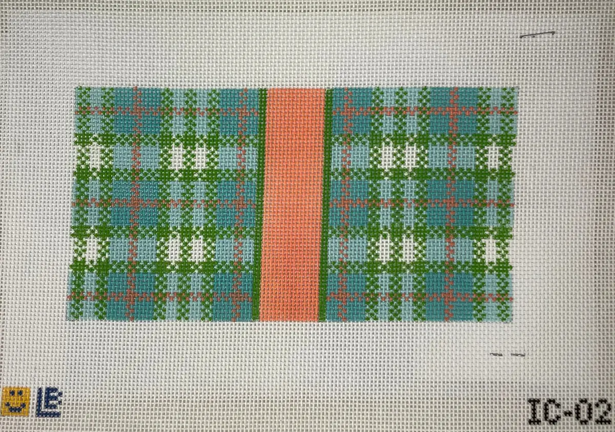 * Lauren Bloch Designs Ic02 Turquoise Plaid 6X3 Insert 1
