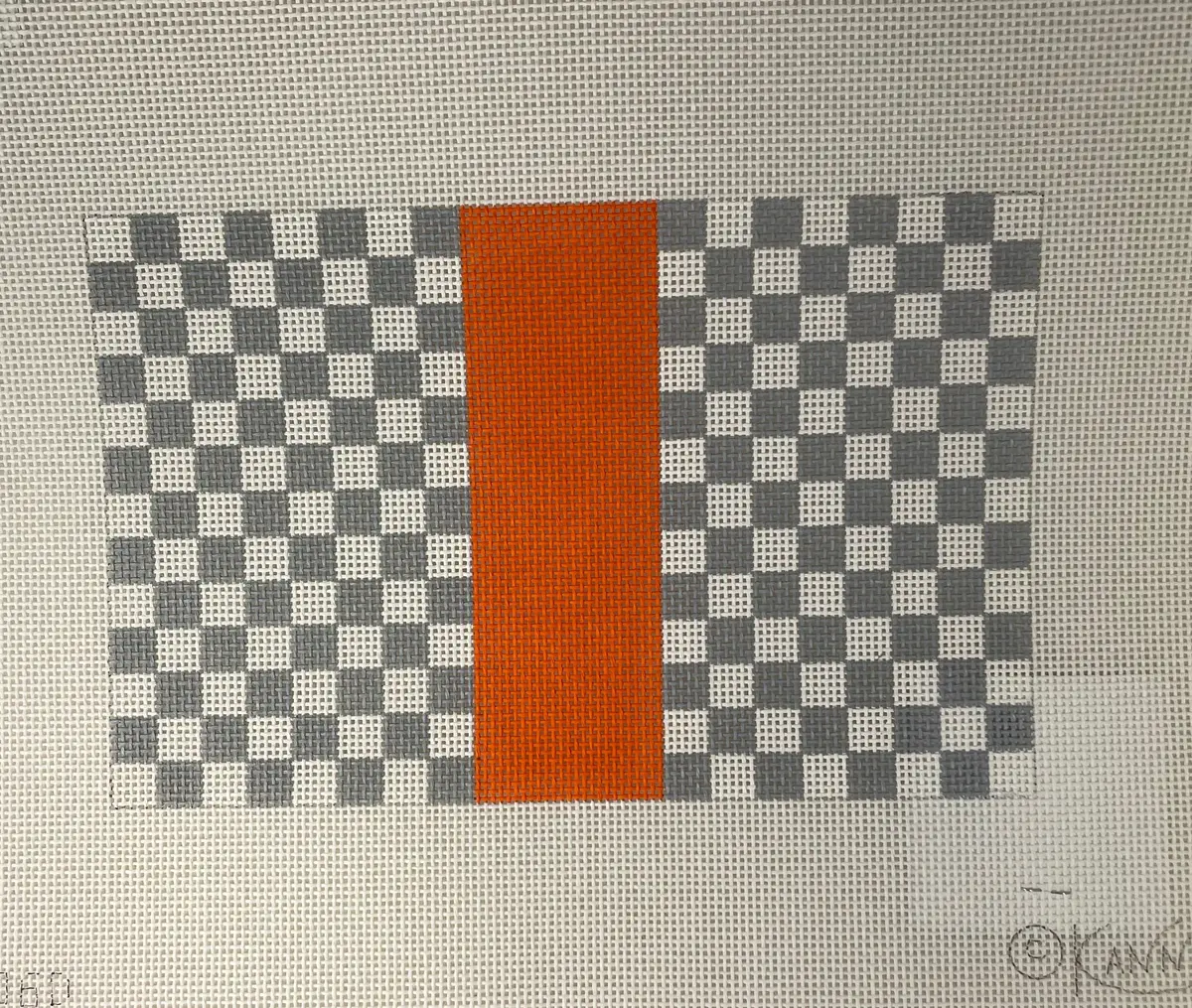 * Kimberly Ann Sf06d Louis Square, Gray/White- Orange Stripe 1