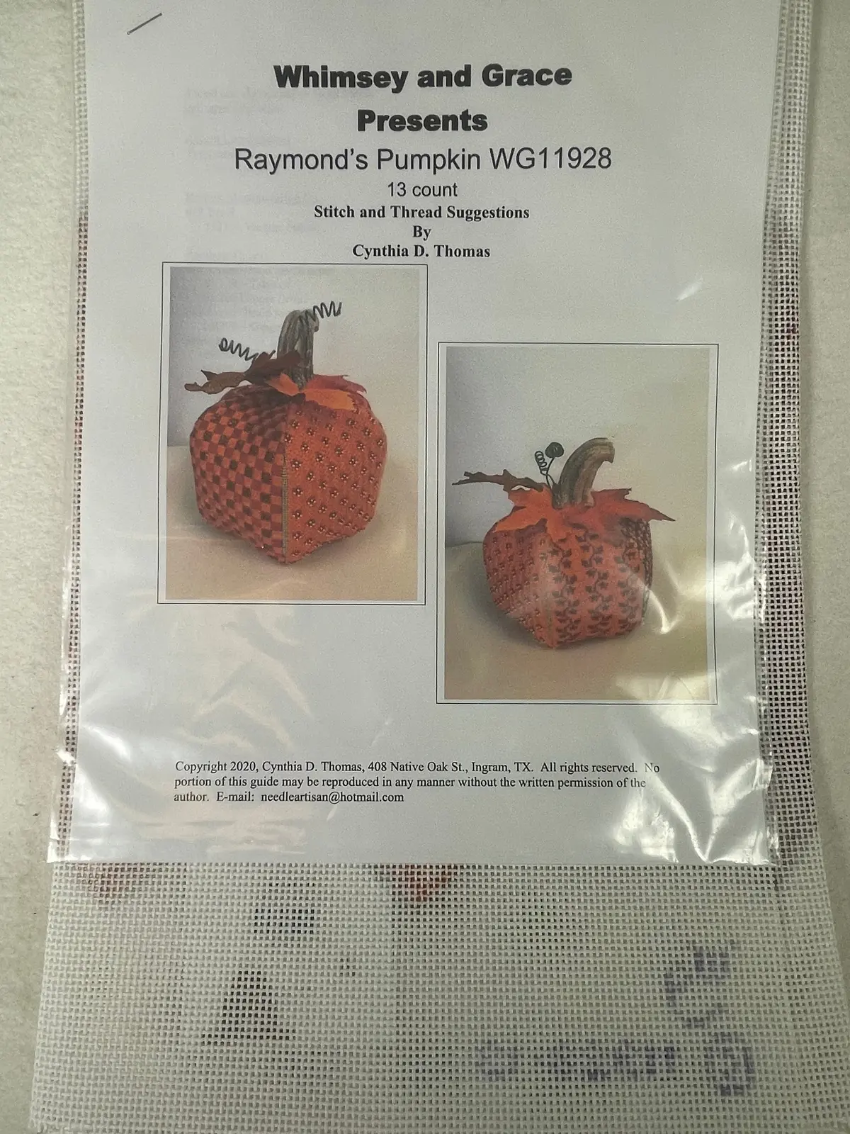 * Whimsy And Grace Wg11928-13 Raymond's Pumpkin With Guide 1