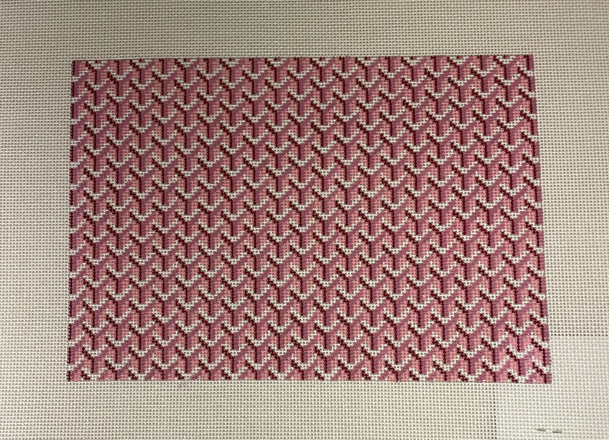 *Anne Fisher Needlepoint Af25p  7X10 'Y' Clutch- Pink 1